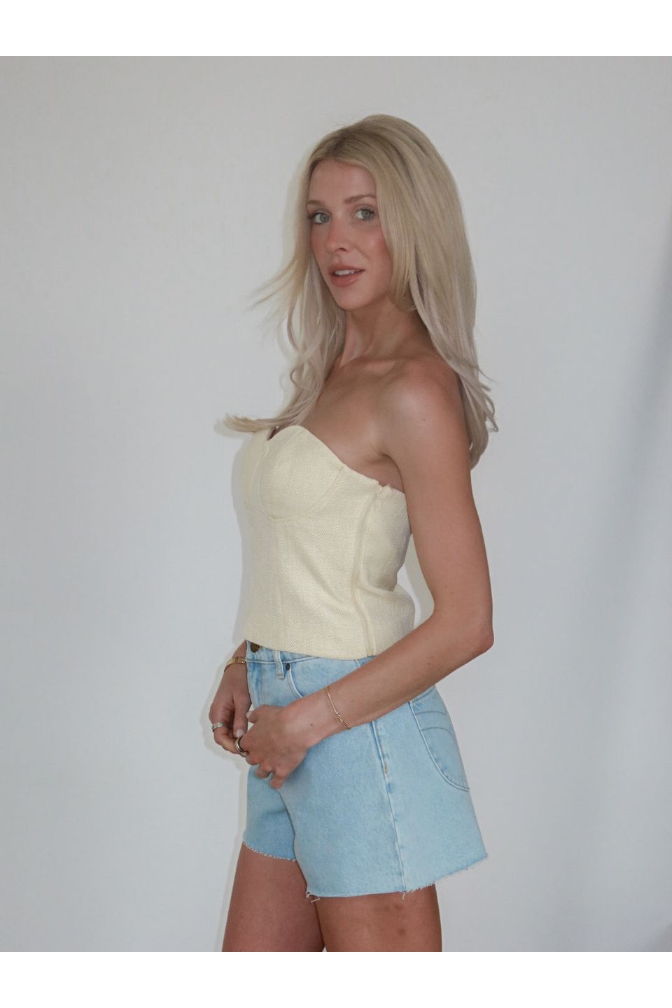 Honeycomb Tweed Strapless Top - Keepsake