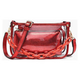 Jessica Clear Crossbody - Metallic Red - Keepsake
