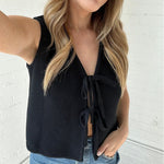 Knotted & Noticed Knitted Vest - Black - Keepsake