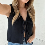 Knotted & Noticed Knitted Vest - Black - Keepsake