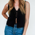 Knotted & Noticed Knitted Vest - Black - Keepsake
