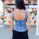 Lace Me Up Denim Corset Top - Keepsake