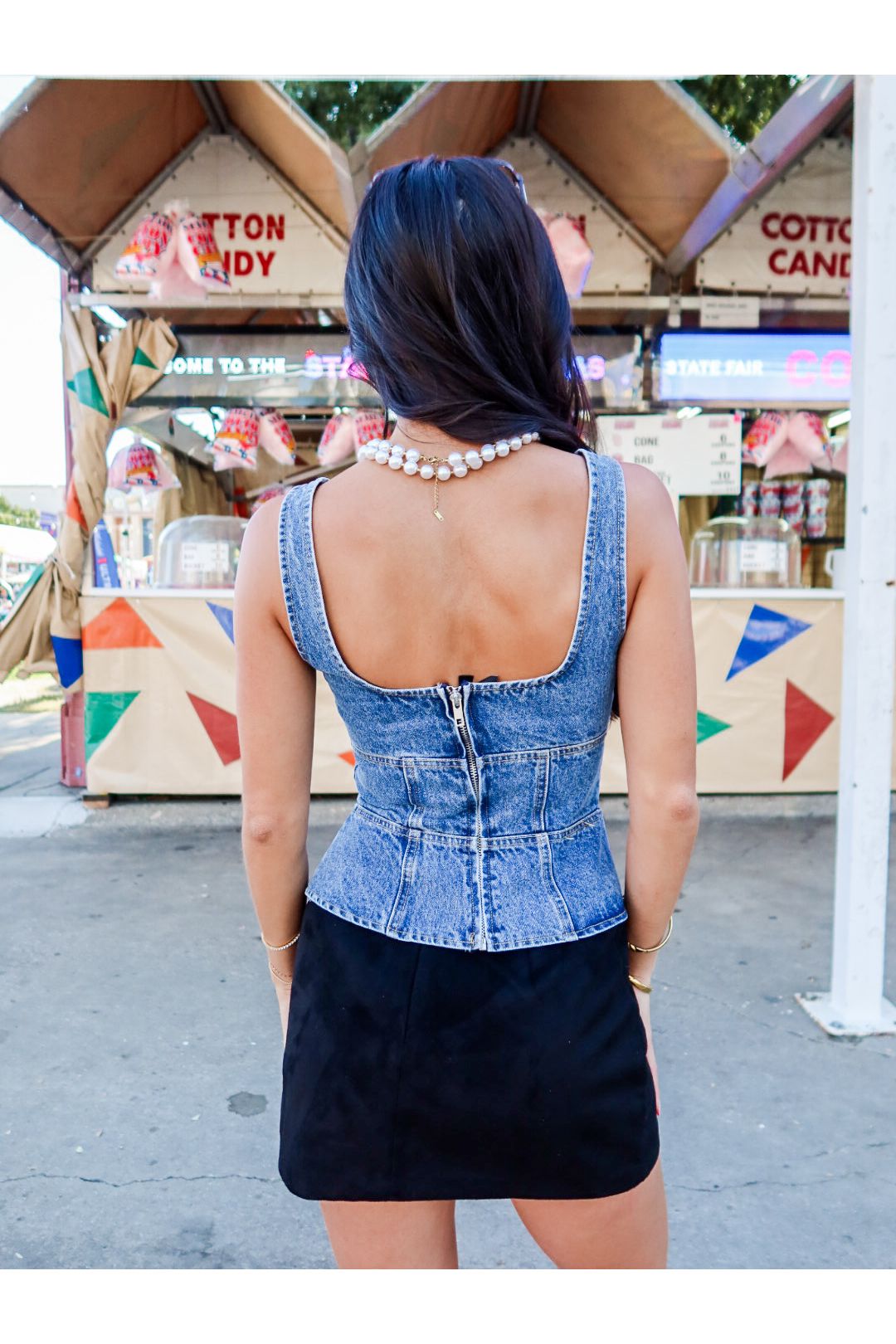 Lace Me Up Denim Corset Top - Keepsake