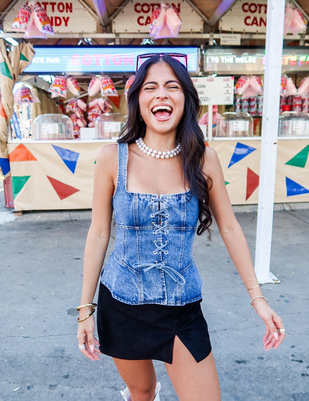 Lace Me Up Denim Corset Top - Keepsake