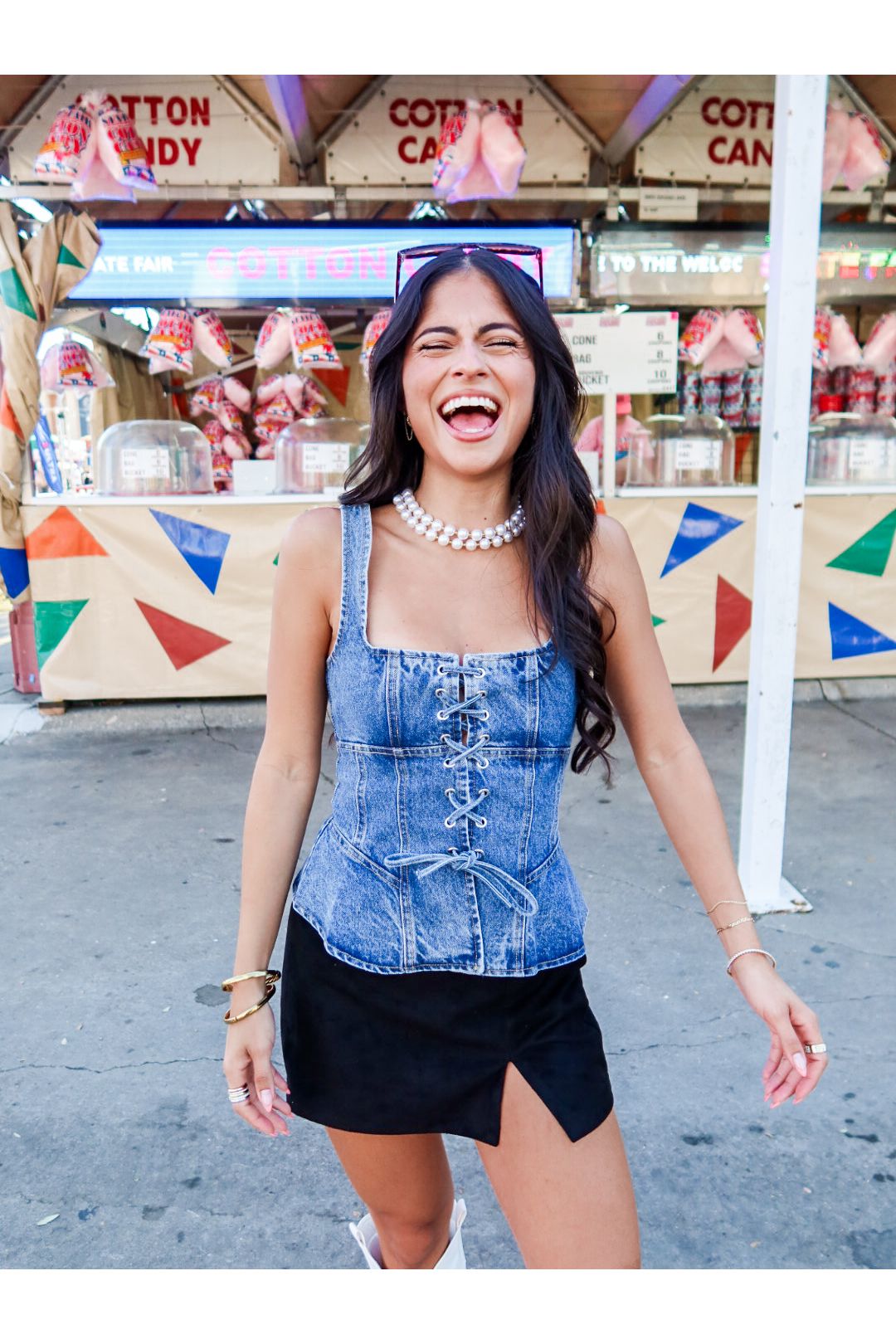 Lace Me Up Denim Corset Top - Keepsake