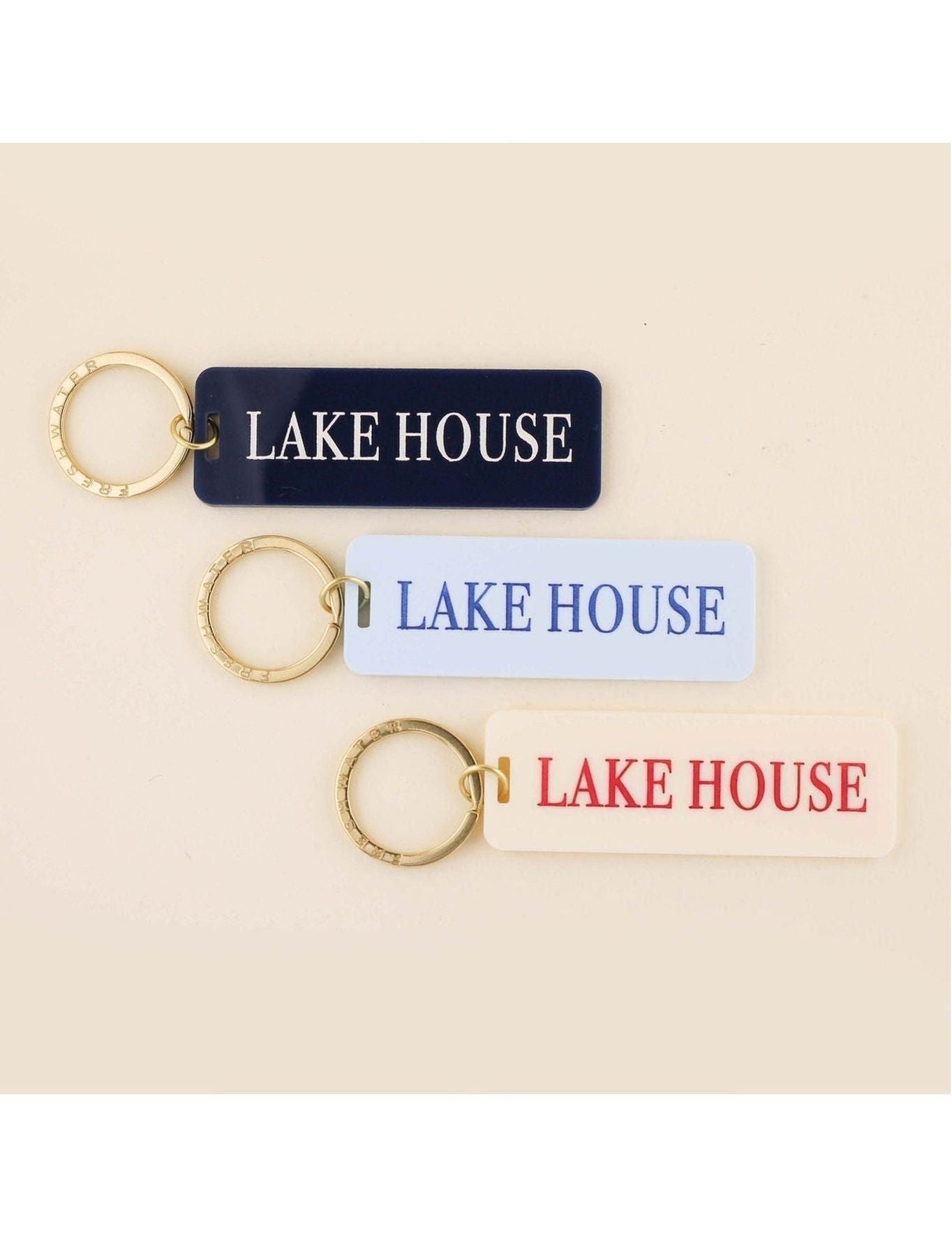 Lake House Keychain: Sky Blue / Keychain with Hang Tag - Keepsake