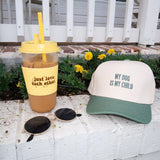 The My Dog is My Child Trucker Hat is a cute embroidered women’s trucker hat—perfect for dog moms, casual outfits, weekend wear, and boutique accessories.