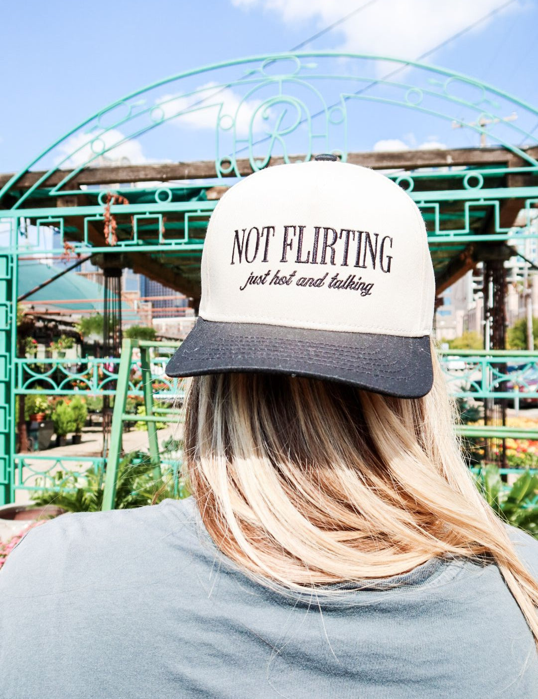 Not Flirting Trucker Hat - Black/Natural - Keepsake