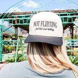 Not Flirting Trucker Hat - Black/Natural - Keepsake