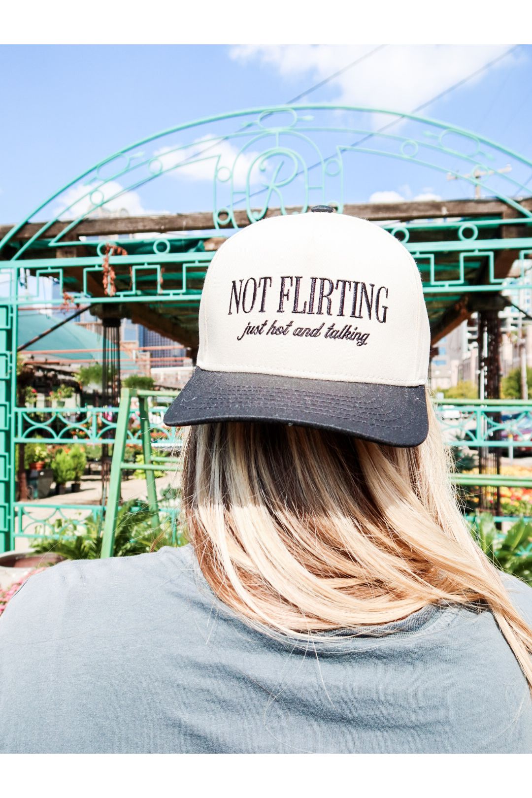Not Flirting Trucker Hat - Black/Natural - Keepsake