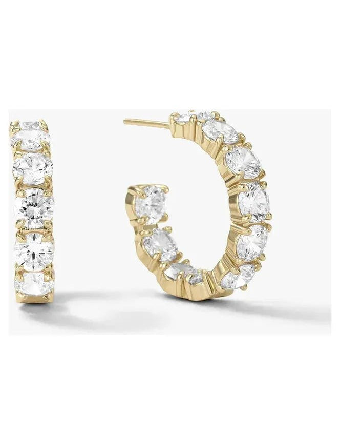 Oh She Fancy Hoops .75" - Gold/White - Keepsake