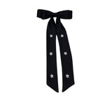 Pearl Embellished Slim Perfect Bow: Black - Keepsake