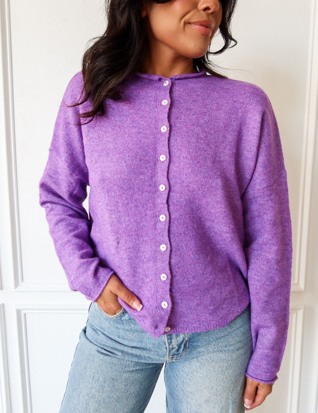 Piper Cardigan - Purple - Keepsake