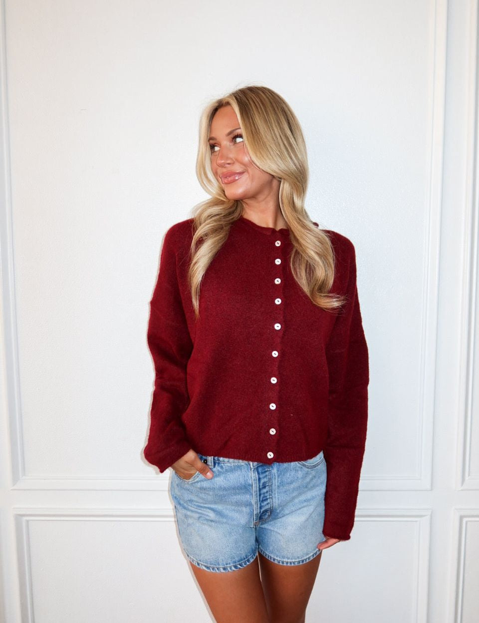 Piper Cardigan - Wine - Keepsake