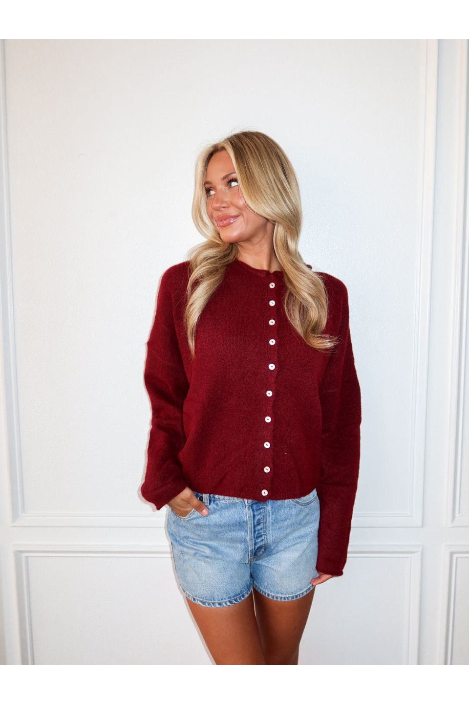 Piper Cardigan - Wine - Keepsake