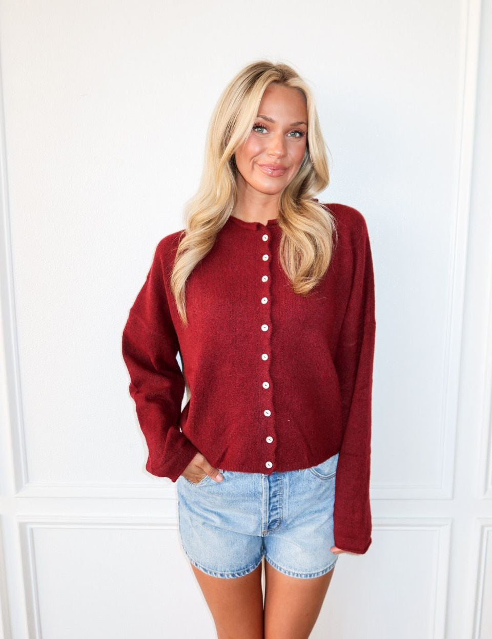 Piper Cardigan - Wine - Keepsake
