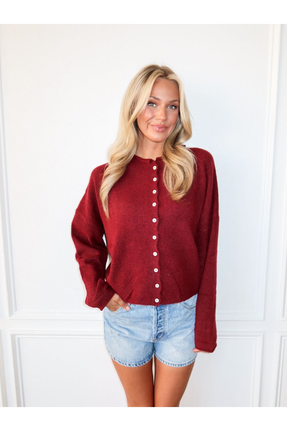 Piper Cardigan - Wine - Keepsake