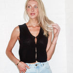 Power Play Knitted Tank Vest - Black - Keepsake