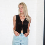 Power Play Knitted Tank Vest - Black - Keepsake