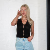 Power Play Knitted Tank Vest - Black - Keepsake
