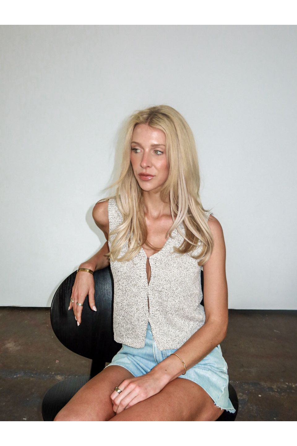 Power Play Knitted Tank Vest – Salt & Pepper - Keepsake