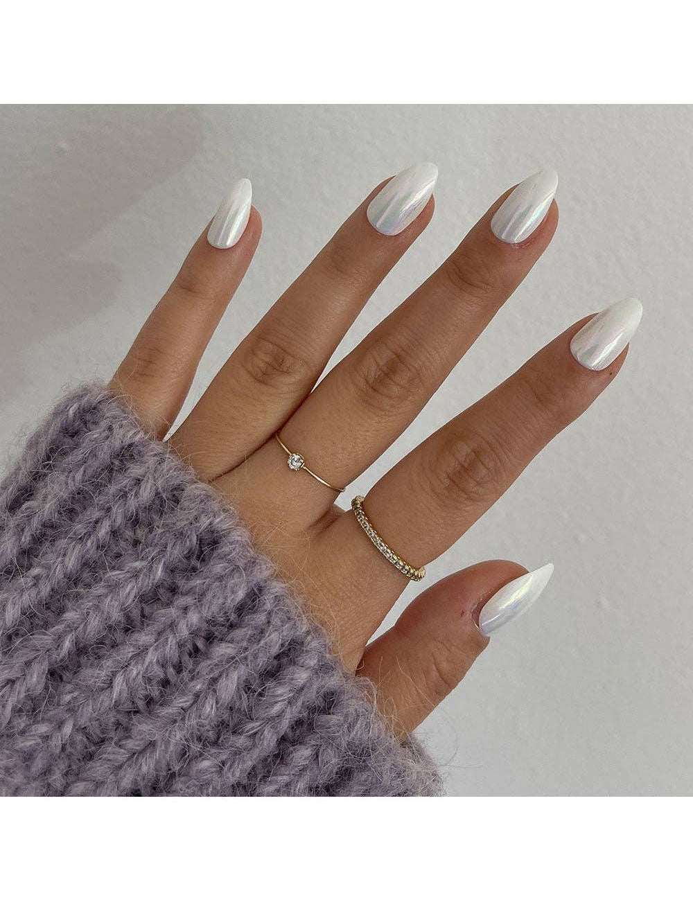 Press On Nails: White Chrome - Keepsake