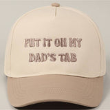 Put It On My Dad's Tab Embroidery Two - Tone Hat - Keepsake