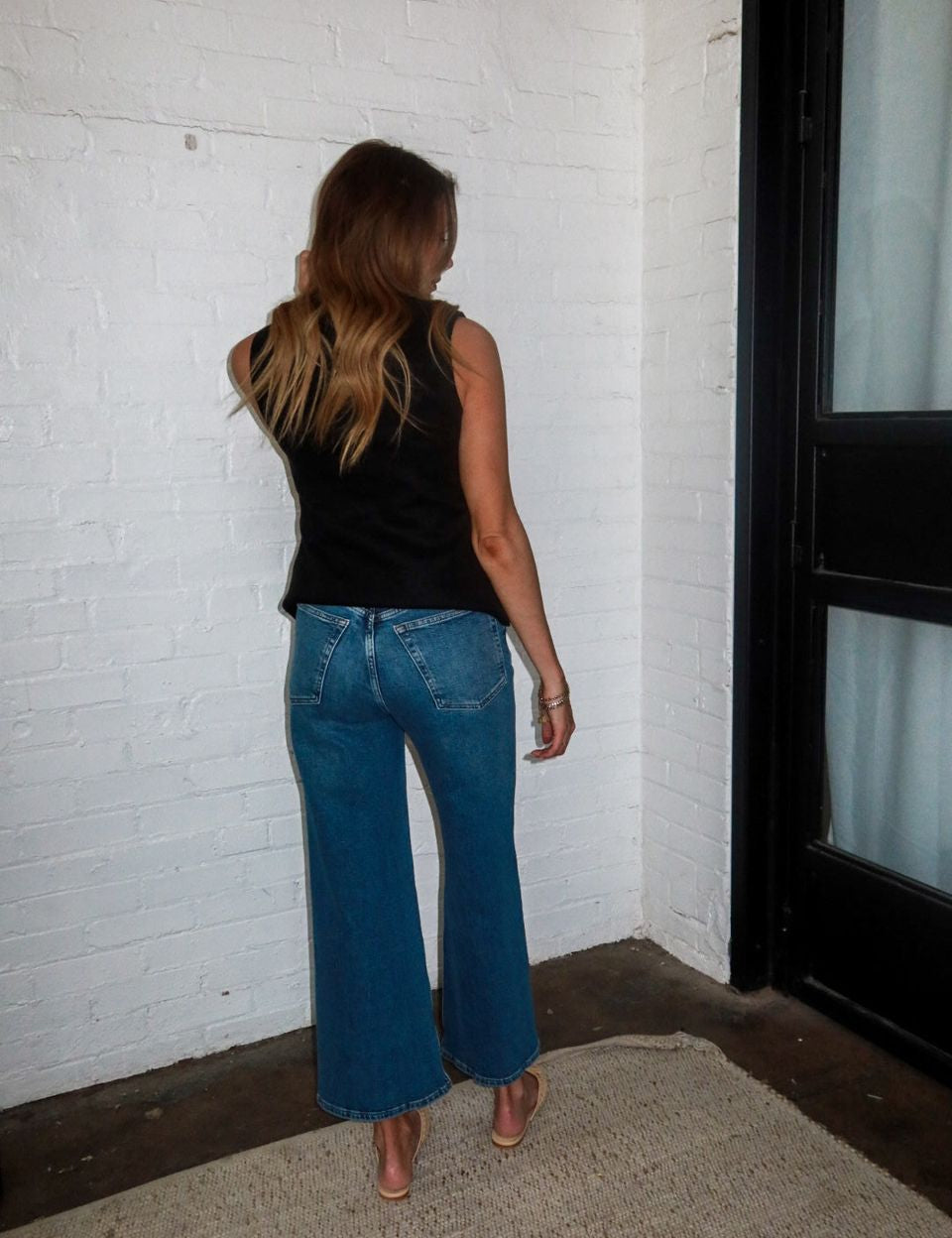 RE/DONE: High Rise Wide Leg Crop - Keepsake