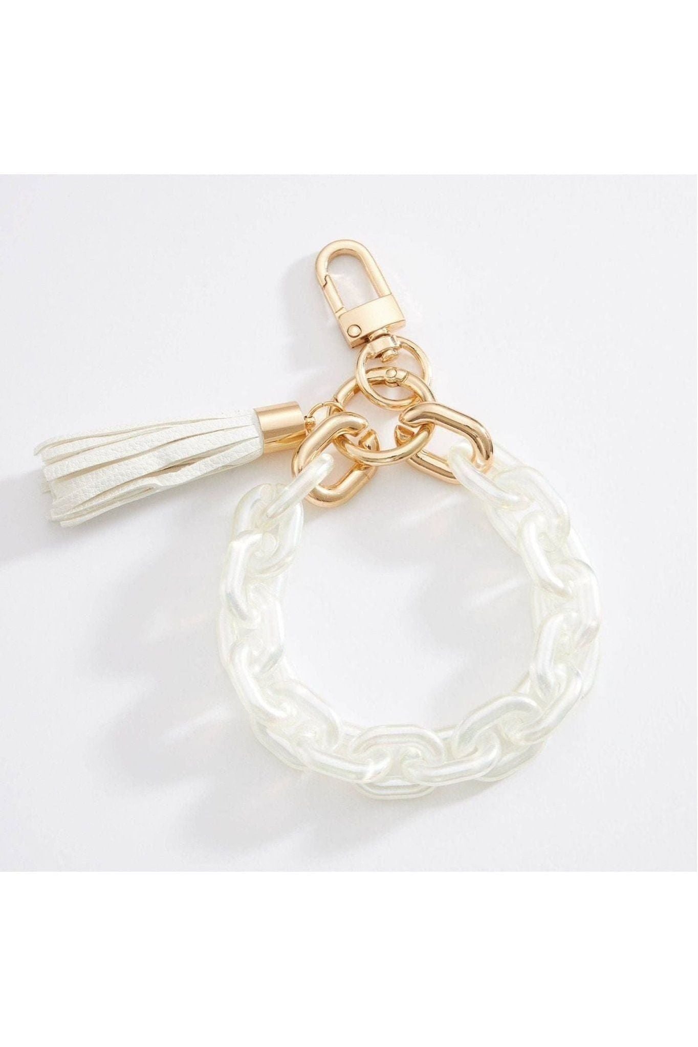 Resin Chain Keychains - White - Keepsake