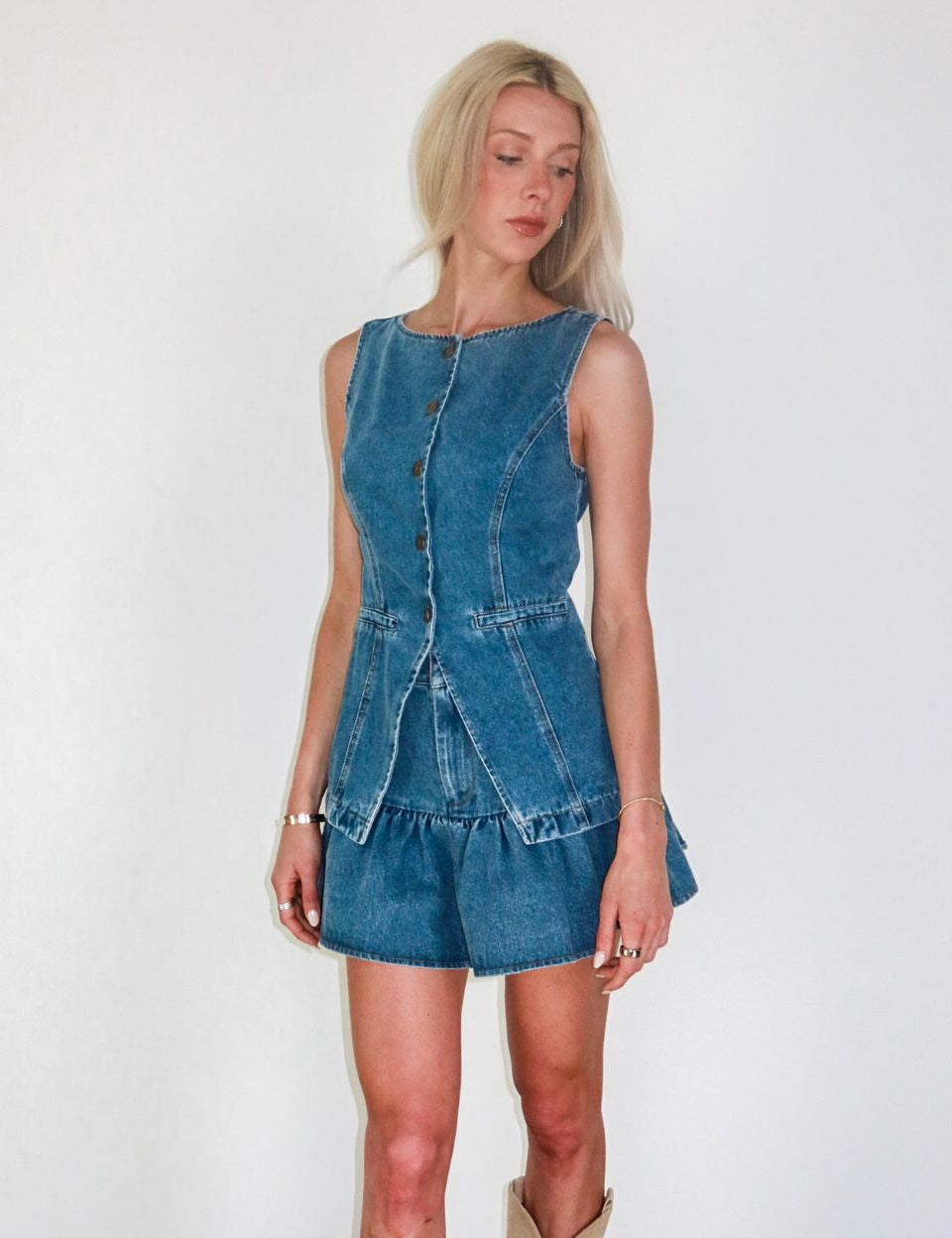 Ryder Button - Up Denim Top - Keepsake