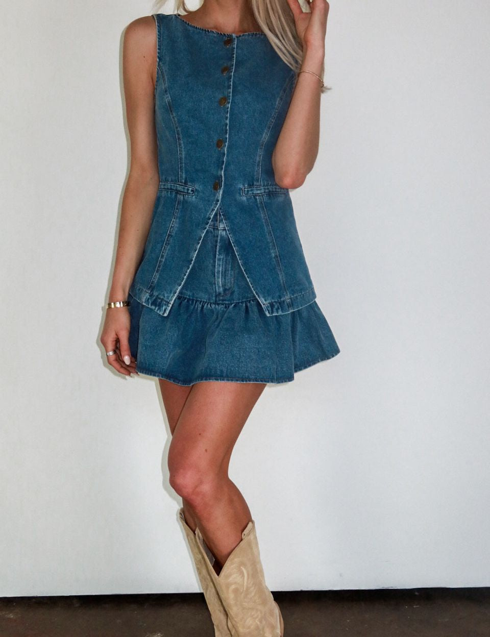 Ryder Ruffle Denim Mini Skirt - Keepsake