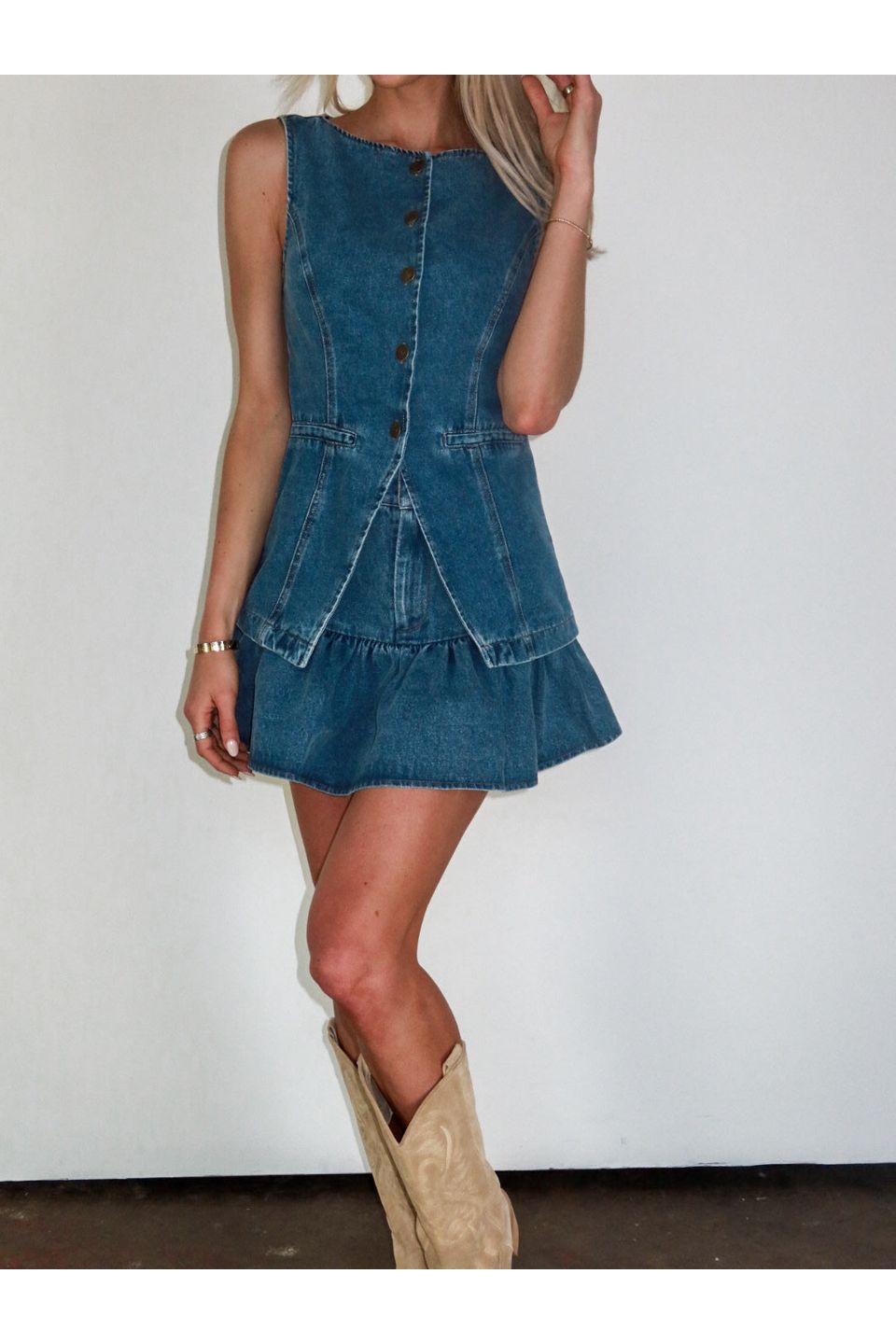 Ryder Ruffle Denim Mini Skirt - Keepsake