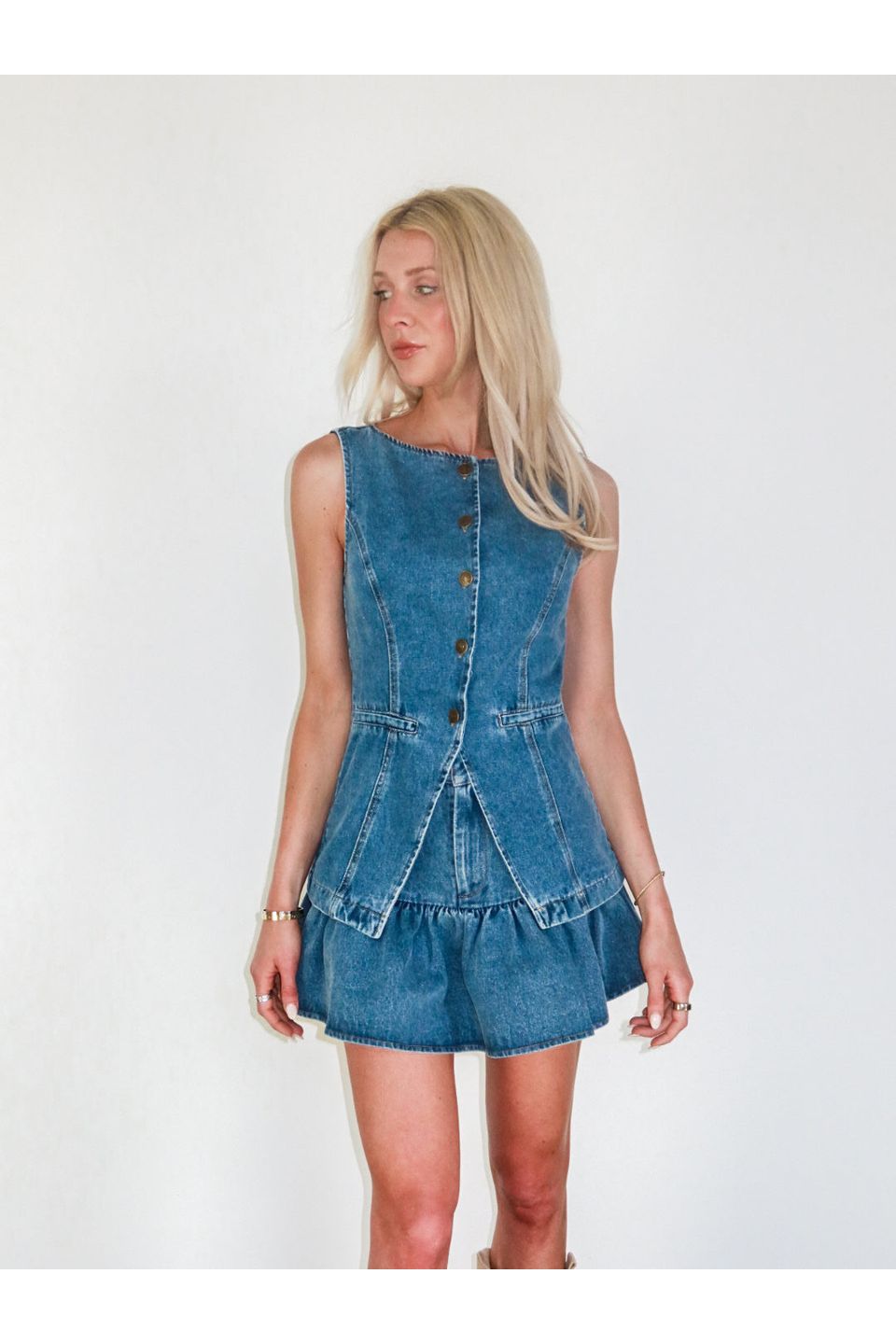 Ryder Ruffle Denim Mini Skirt - Keepsake