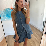 Ryder Ruffle Denim Mini Skirt - Keepsake