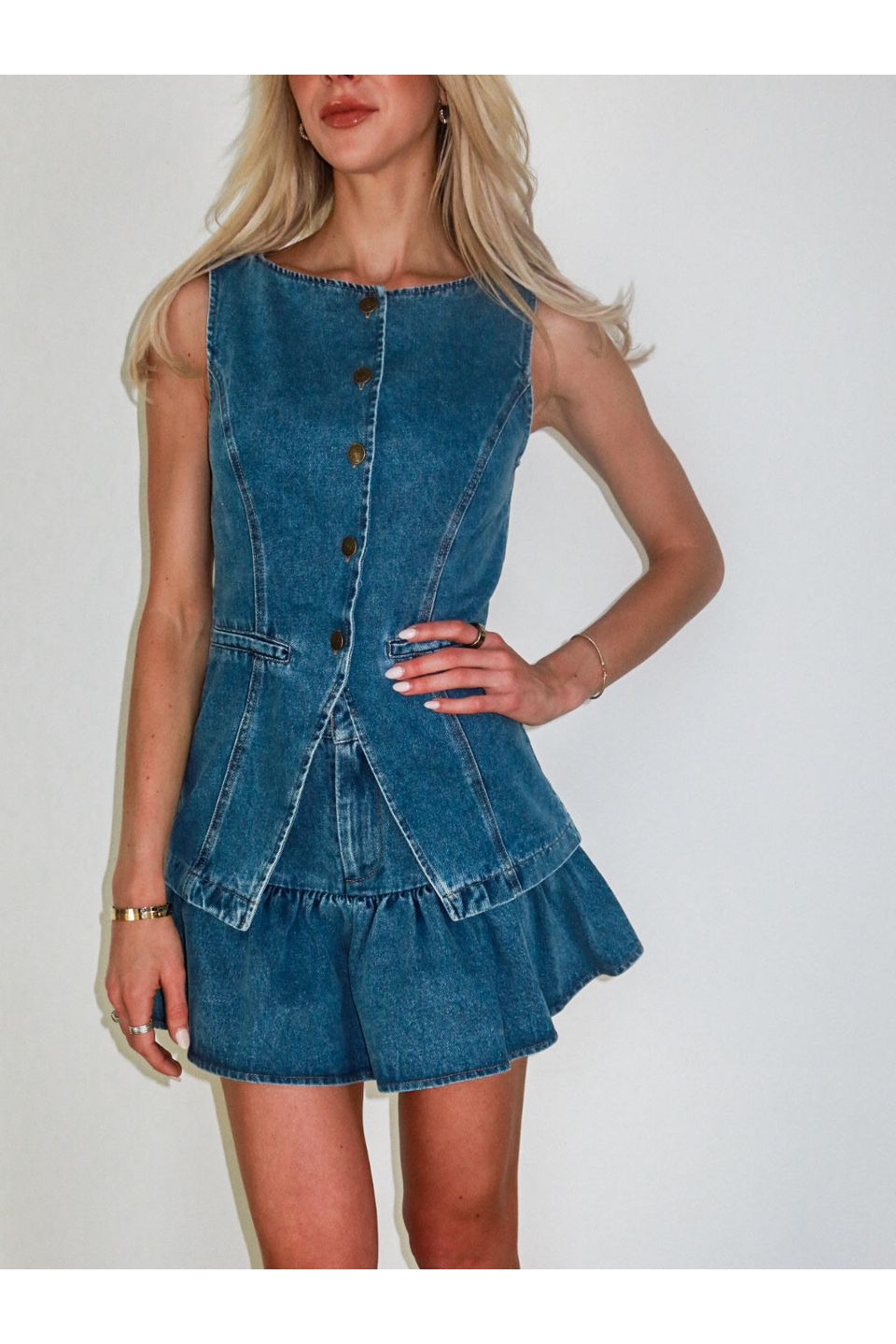 Ryder Ruffle Denim Mini Skirt - Keepsake