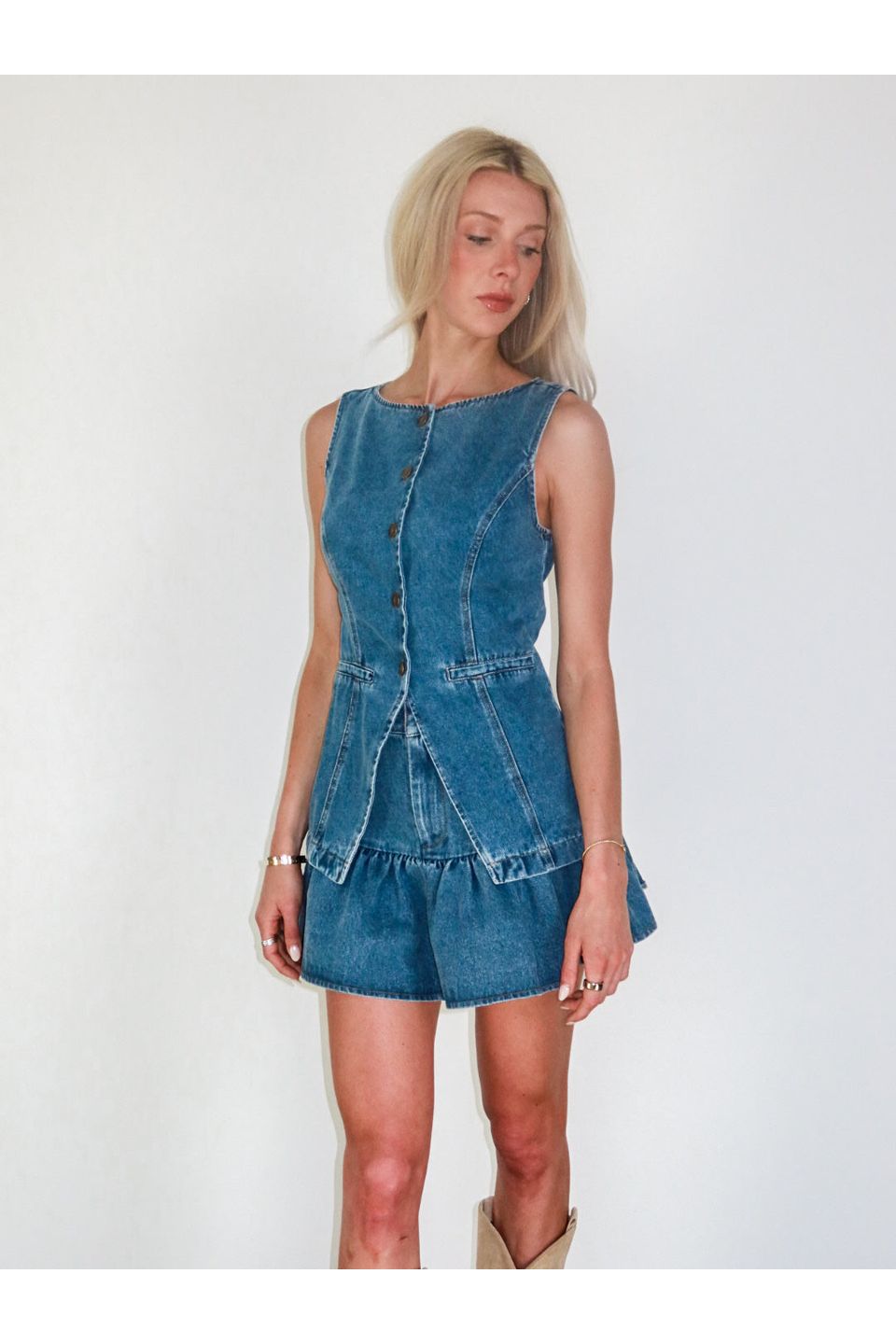Ryder Ruffle Denim Mini Skirt - Keepsake
