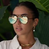 Shay Aviator Sunglasses: Tortoise Gold Mirror
