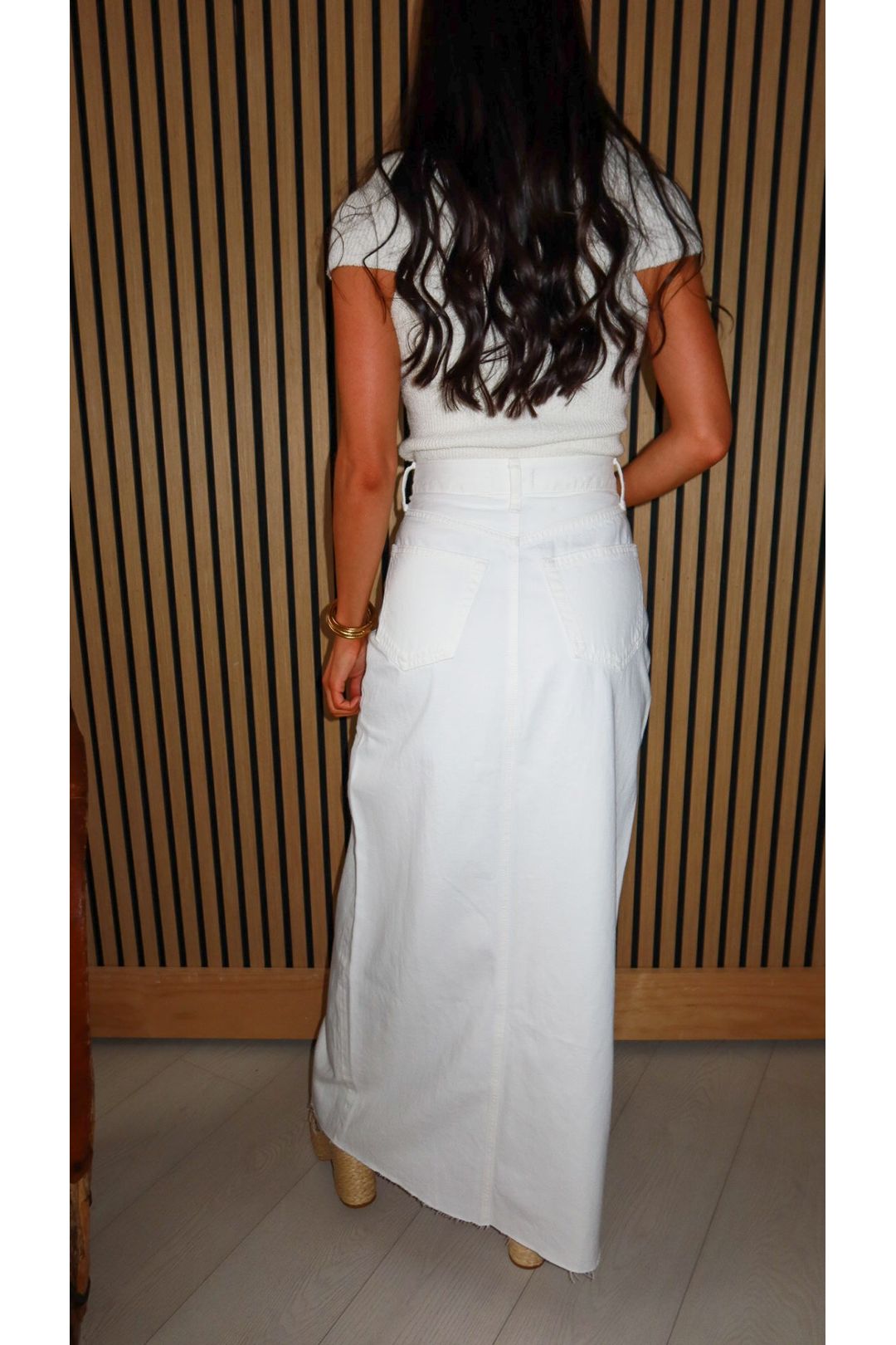 Sienna Open Slit Denim Maxi Skirt - Keepsake