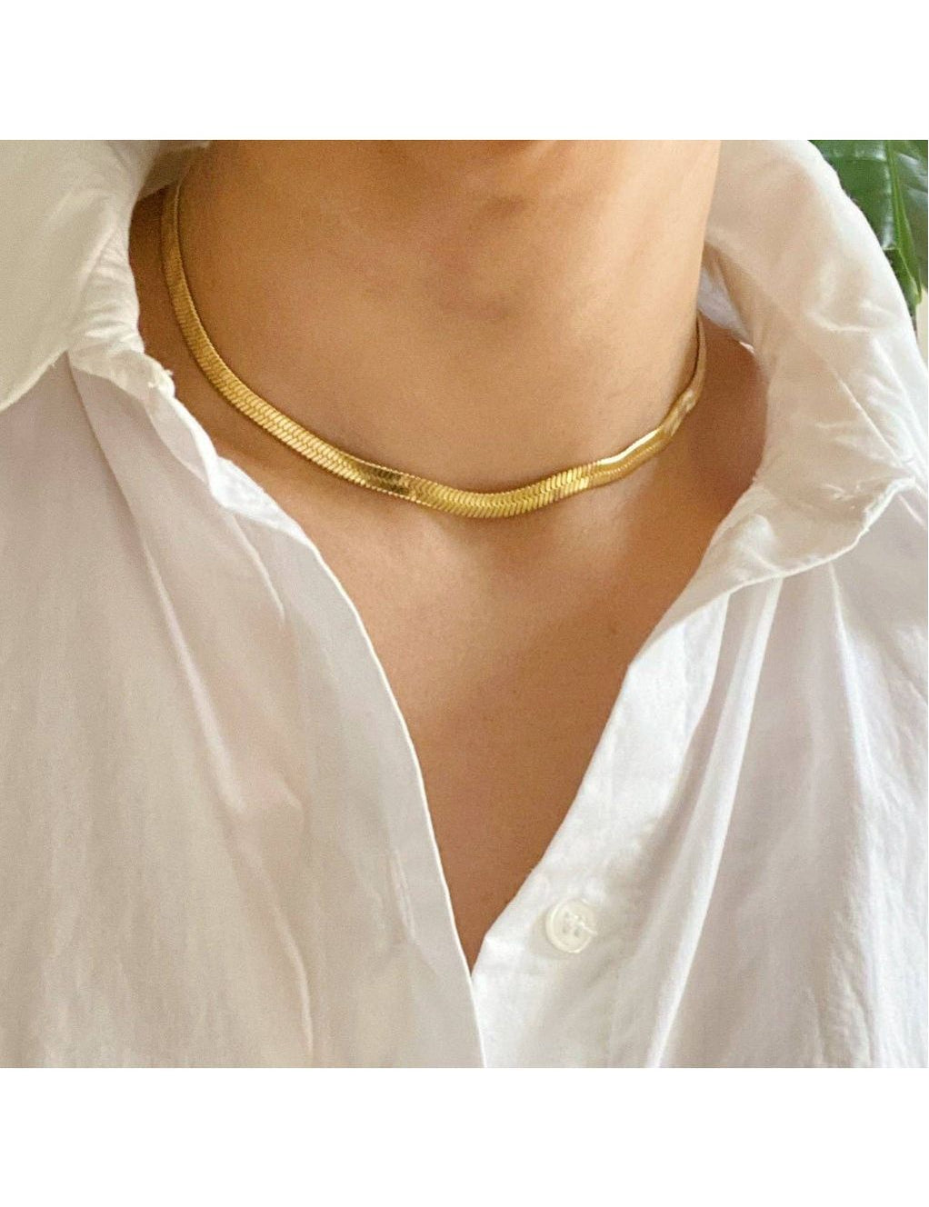 Simply Herringbone Chain Necklace: Gold - Keepsake