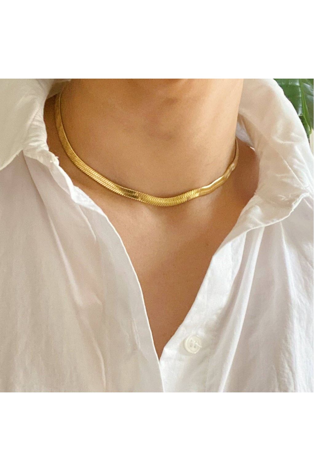 Simply Herringbone Chain Necklace: Gold - Keepsake