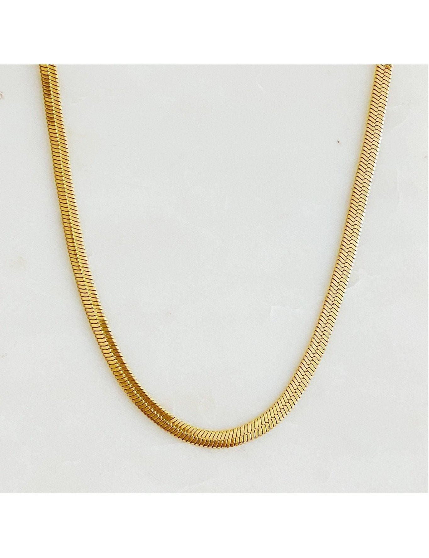 Simply Herringbone Chain Necklace: Gold - Keepsake