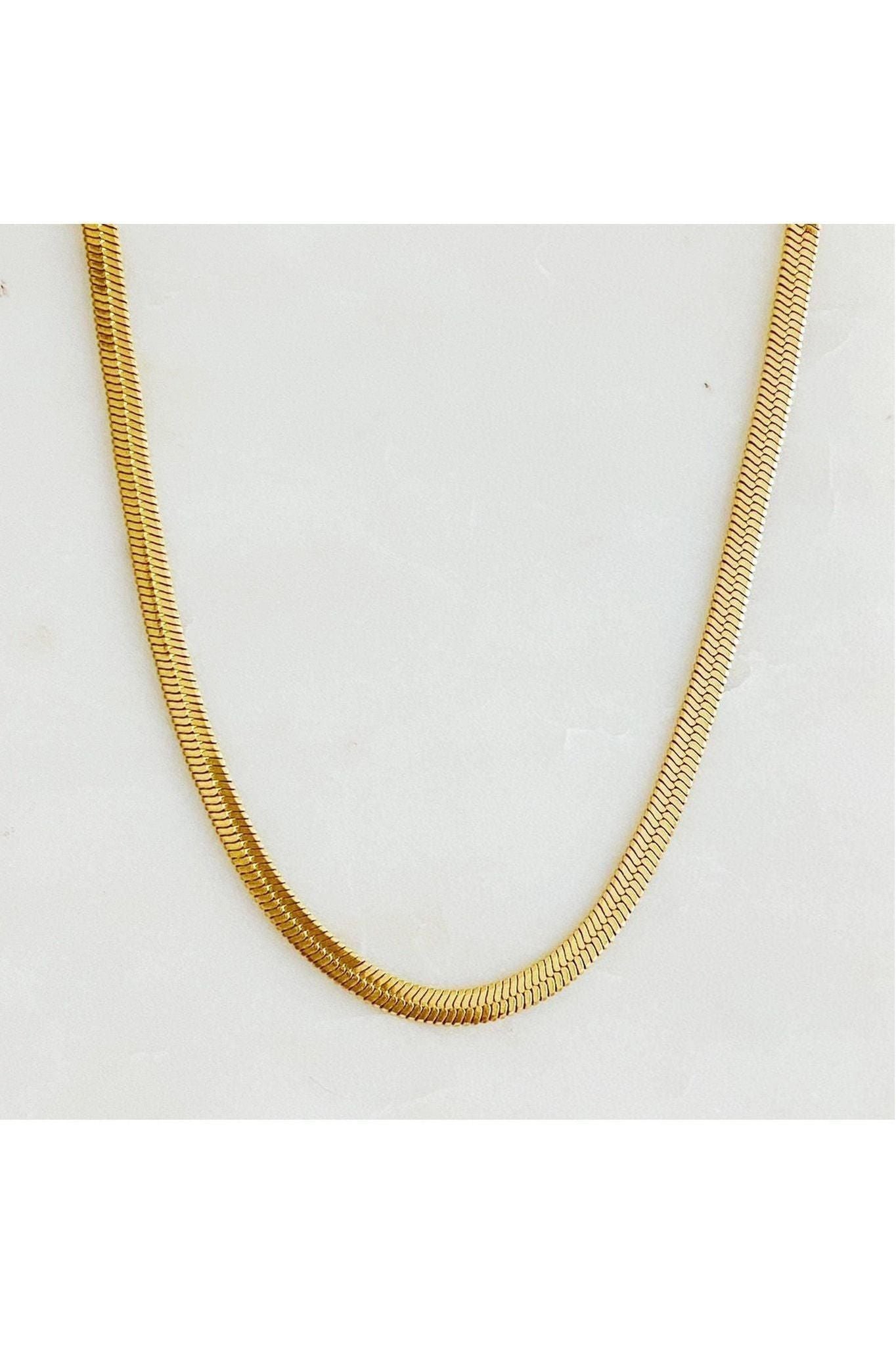 Simply Herringbone Chain Necklace: Gold - Keepsake