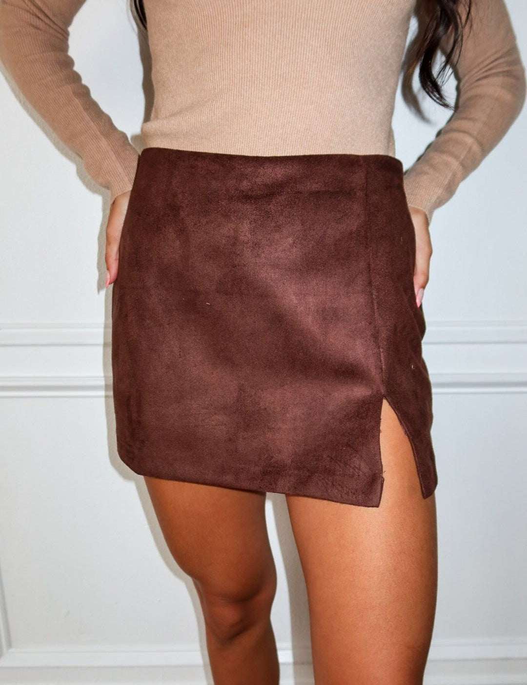 Split Decision Suede Skort - Keepsake