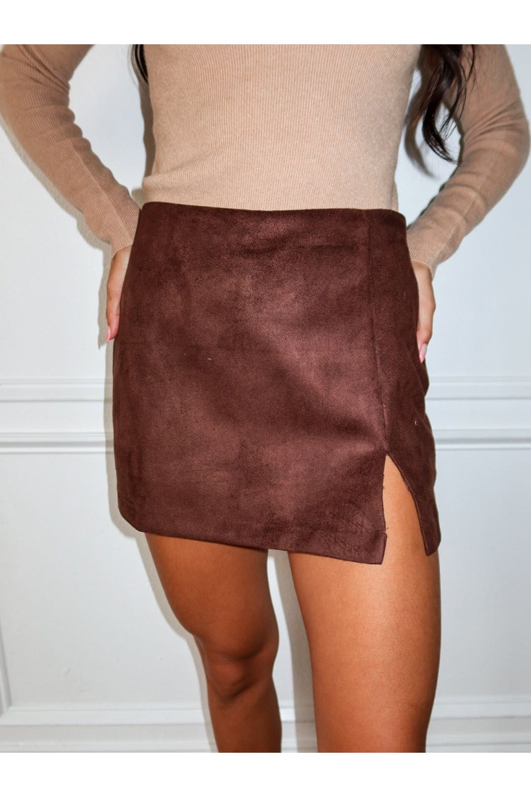 Split Decision Suede Skort - Keepsake