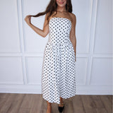 Spot On Strapless Midi Dress - Keepsake