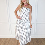 Spot On Strapless Midi Dress - Keepsake