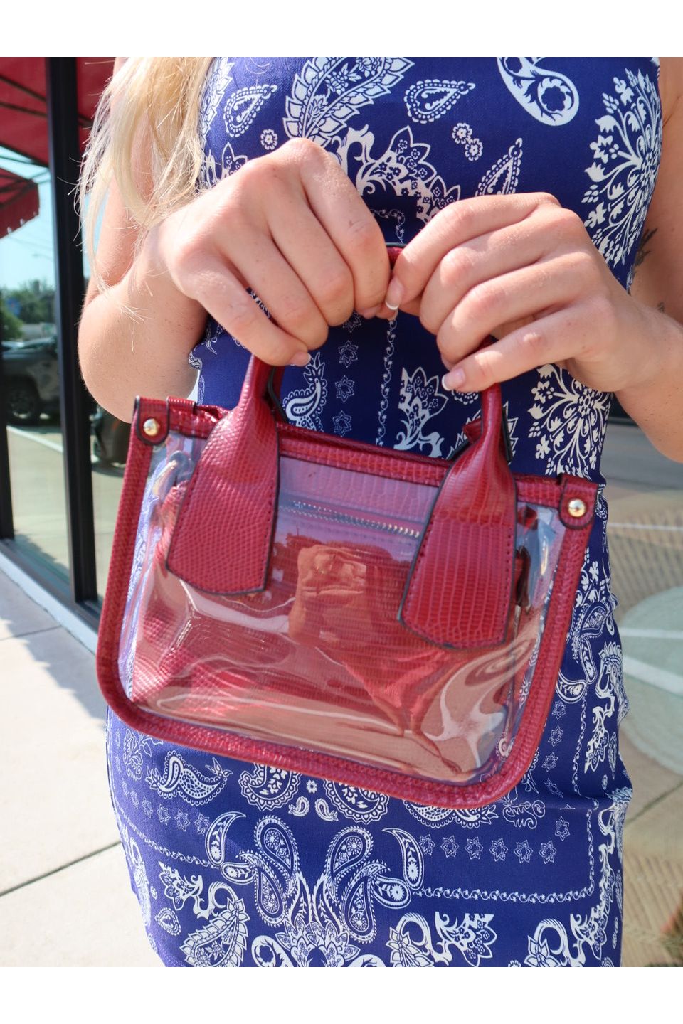 Stacey Clear Satchel - Dark Red - Keepsake