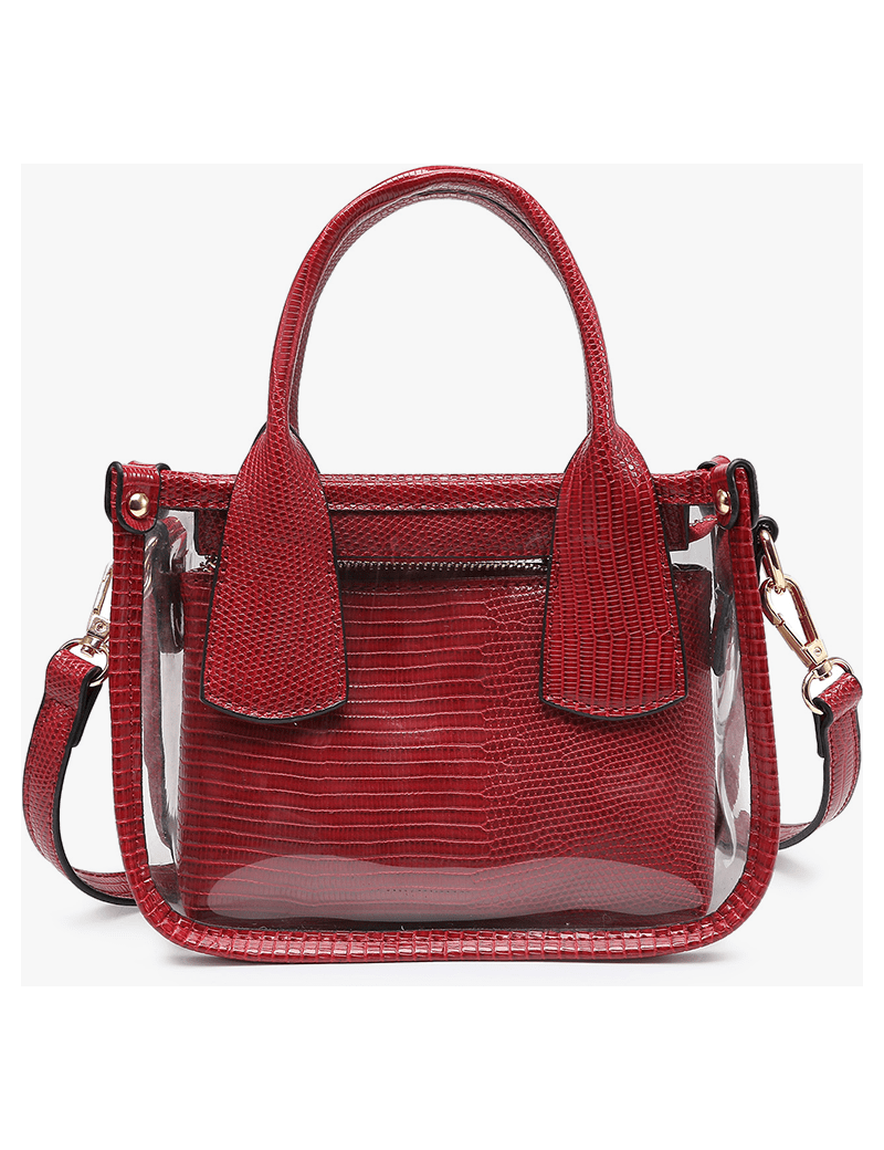 Stacey Clear Satchel - Dark Red - Keepsake