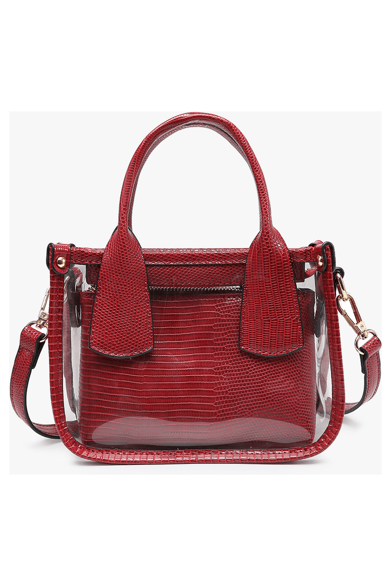 Stacey Clear Satchel - Dark Red - Keepsake