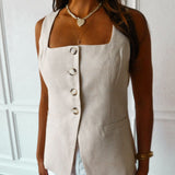 Teagan Linen Vest - Keepsake